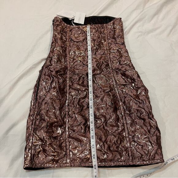 Redemption Womens NWT Textured Rose Gold Mini Tube Dress sz 36 IT 0 US - Picture 13 of 16